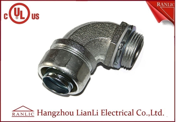 Κίνα 1/2» UL η απαριθμημένη που υγρή σφιχτή κλειδαριά χάλυβα ελατού σιδήρου μόνωσε τον εύκαμπτο συνδετήρα γαλβάνισε 90 βαθμό προμηθευτής